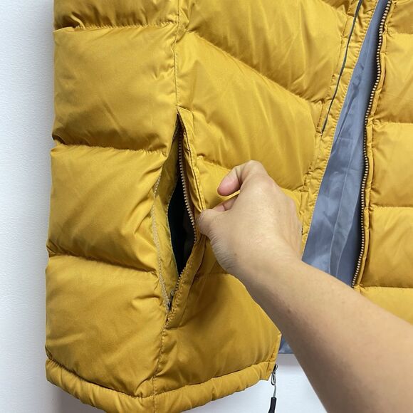 Eddie Bauer Men's Size XXL Yellow Puffer MVest Down Classic Sys Dkhoney - Picture 7 of 14